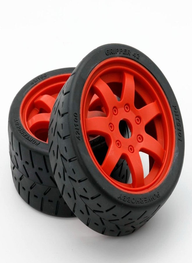 Power Hobbies 1/8 Gripper 42/100 Belted Mounted Front Tires/Wheels 17mm (2) Arrma Felony/Infraction/Limitless (Red) - Image 4
